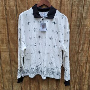 Savage X Fenty Essential Terry Long Sleeve Polo Mens Size XS NWT